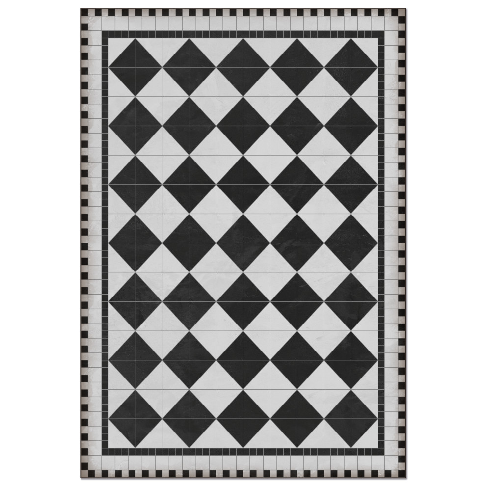 Mosaic Decorative Vinyl Floor Mat, 4.5' x 6.5' Contemporary Area