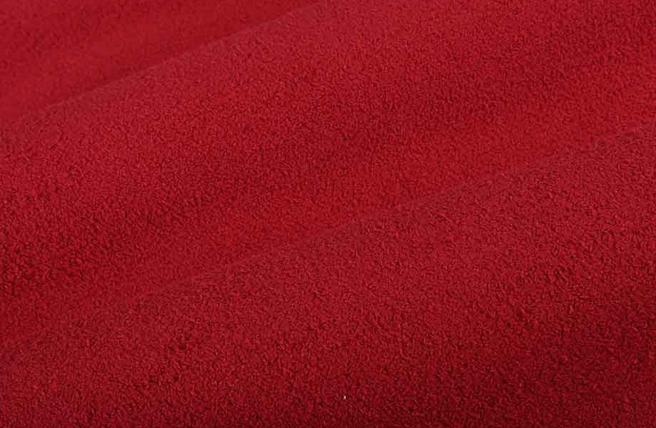 Shearling Suede Upholstery Fabric in Lipstick Red