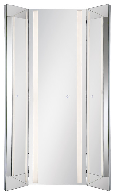 Tri Fold Led Large Mirror Wall Mirrors By Buildcom - Tri Fold Wall Mirror Tri Fold Led Large Mirror Wall Mirrors By Buildcom - Tri Fold Wall Mirror