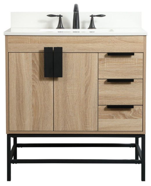 Home Living 19" Modern Blue-Light Bathroom Vanity, 32 - Transitional ...