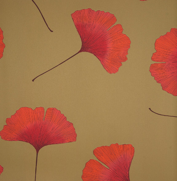 Biloba Orange Wallpaper by Marimekko