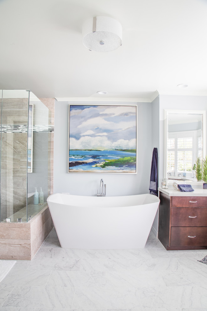 Inspiration for a transitional bathroom remodel in Orange County