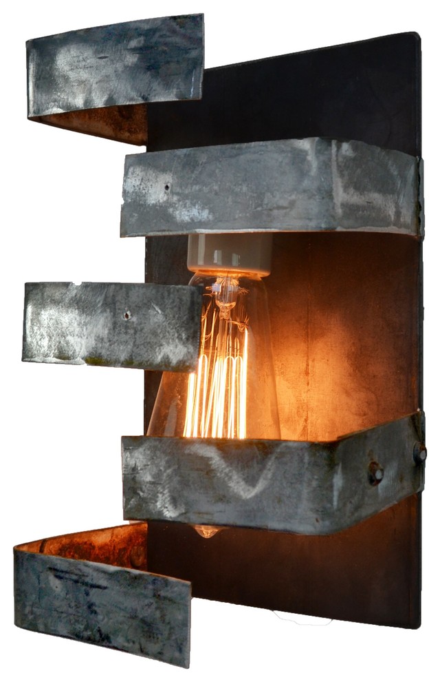 Wine Barrel Wall Sconce - Shift - Made from CA wine barrel rings