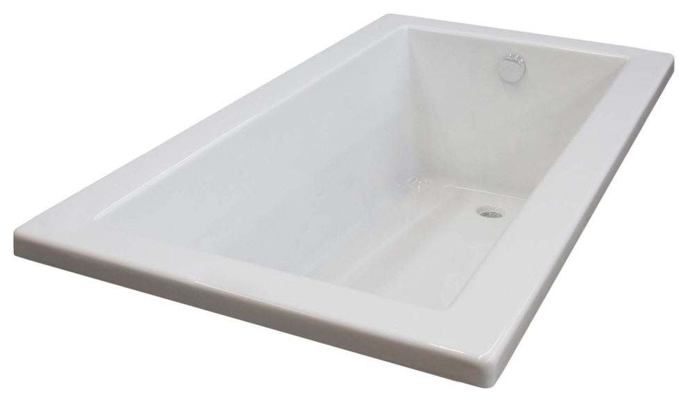 Bronzino 32 x 66 Rectangular Soaker Drop-In Bathtub - Tub w/ Reversible Drain