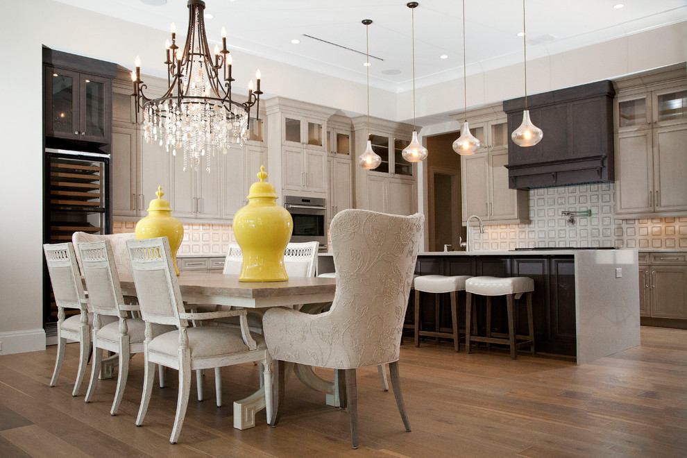 Example of a transitional kitchen design in Miami