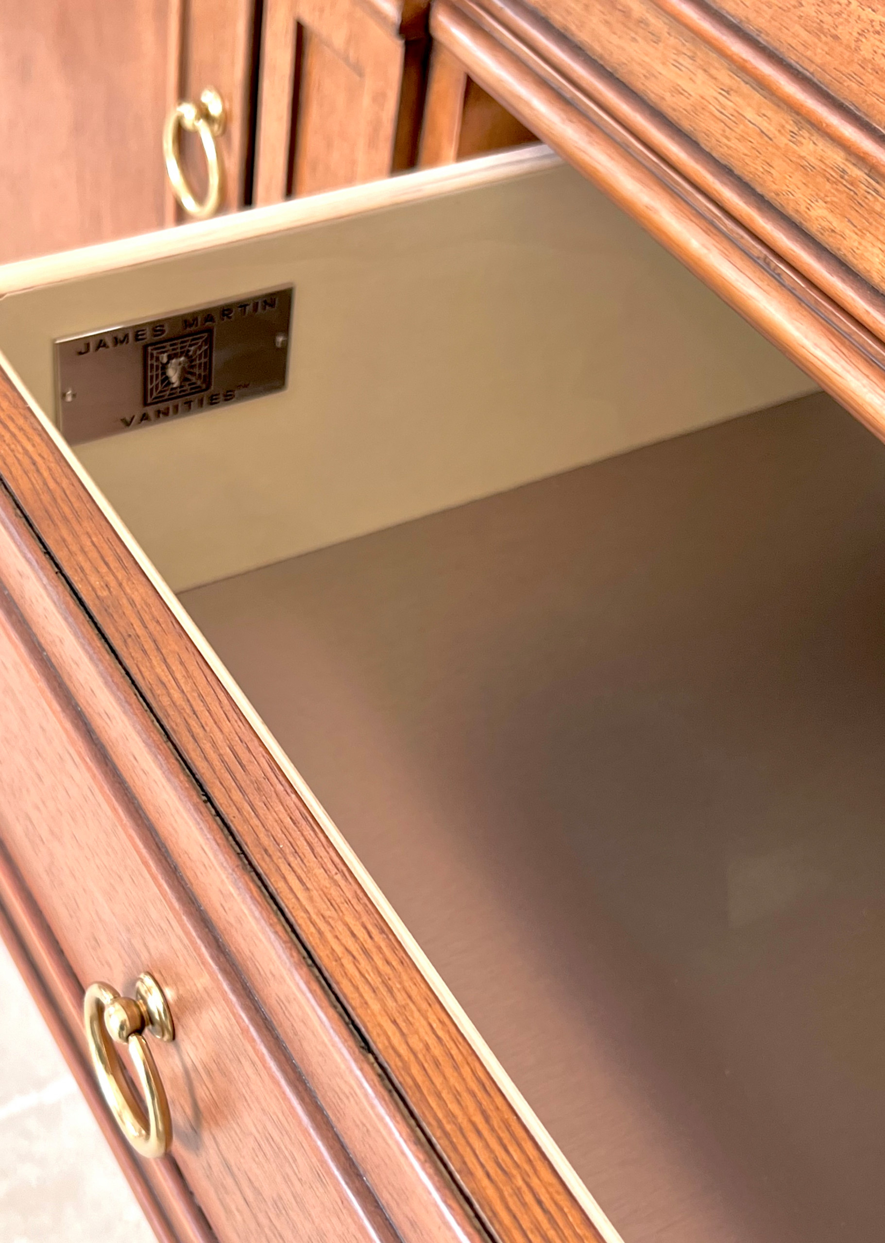 James Martin Vanity -Solid Wood Drawer Boxes, Kiln Dried Poplar & Mahogany