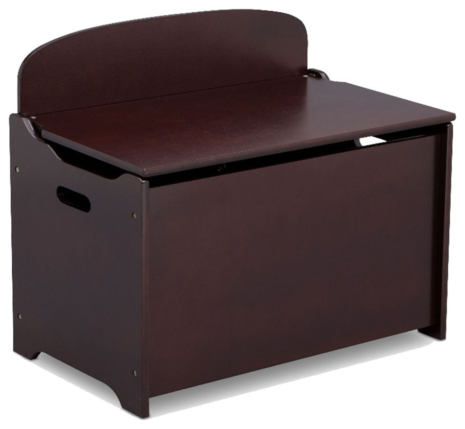 Delta Children MySize Engineered Wood Deluxe Toy Box in Dark Chocolate