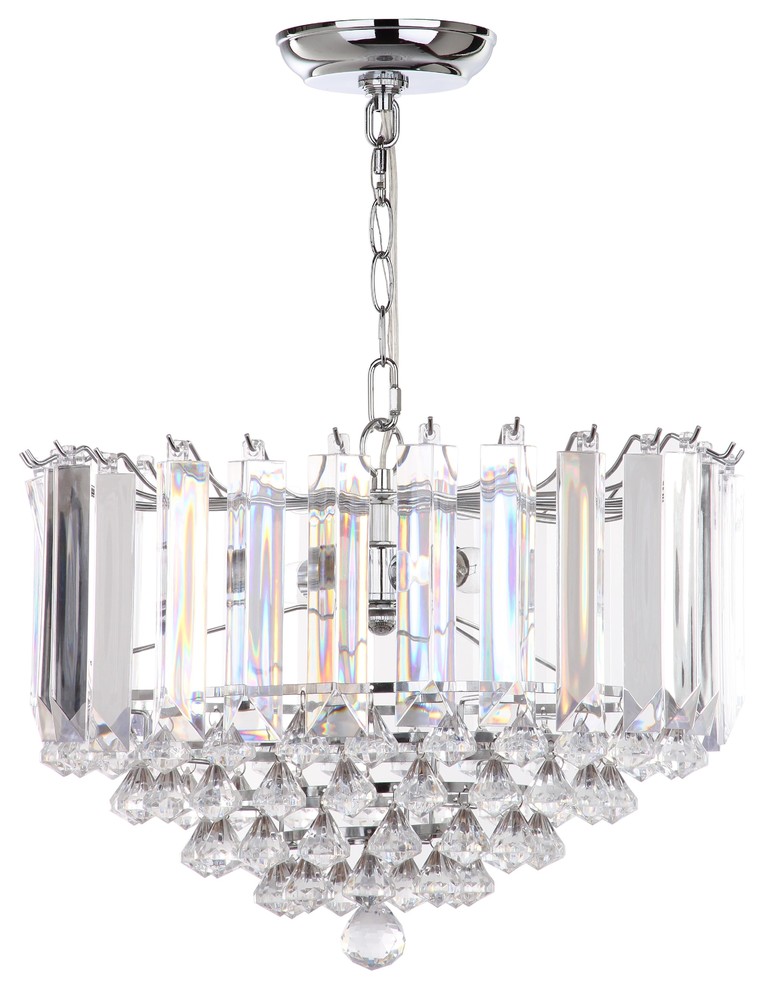 Safavieh Hampton 2-Light Chrome 16.5" Glass Pendant