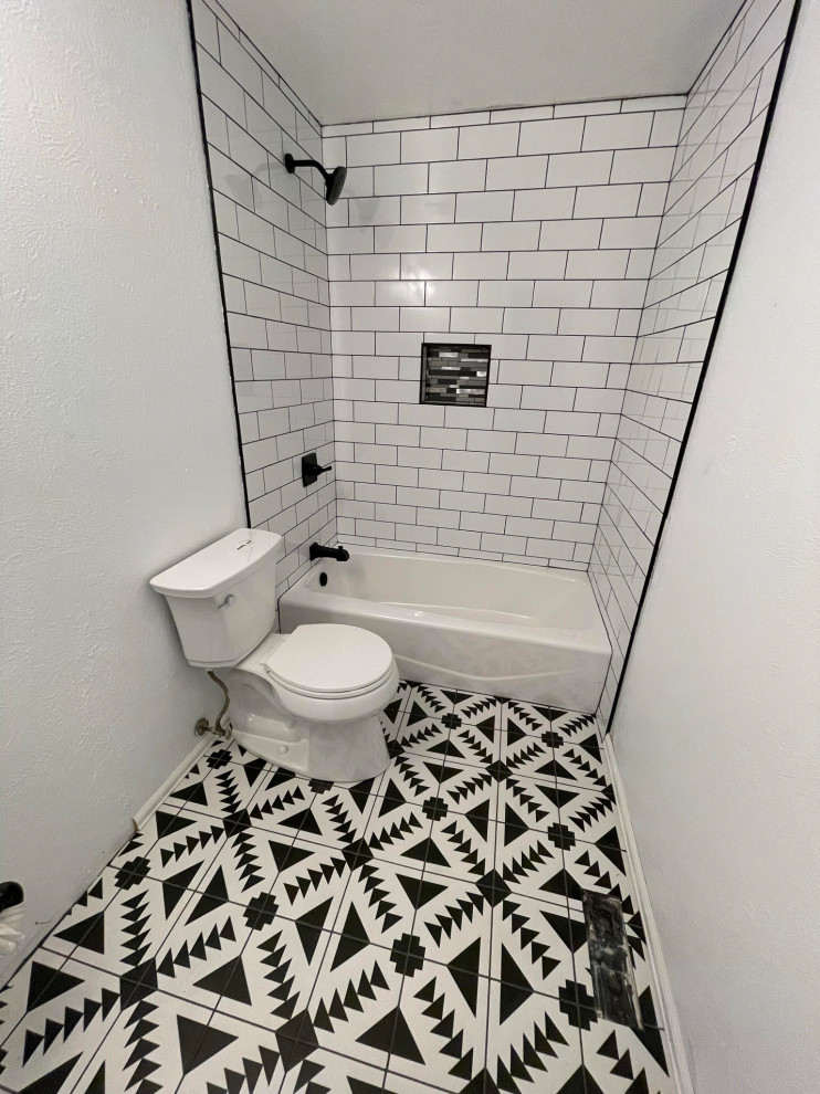 Bathroom Remodel With Lovely Patterned Floors