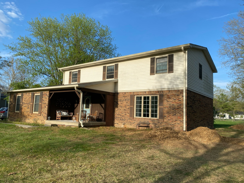 Color for old orange brick house siding help please!!