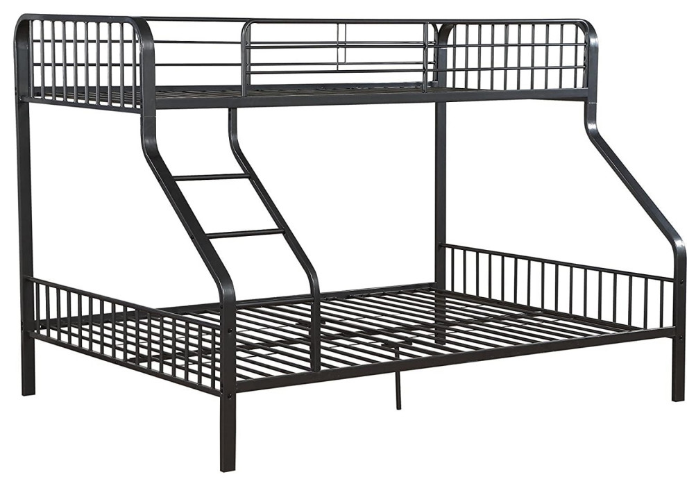 Transitional Twin XL Over Queen Metal Bunk Bed with Slat System