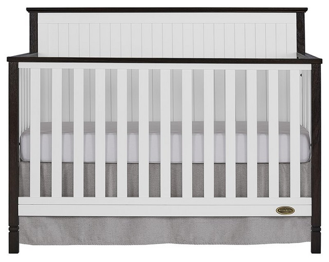 Dream On Me Alexa Ii 5 In 1 Convertible Crib In White And Dark