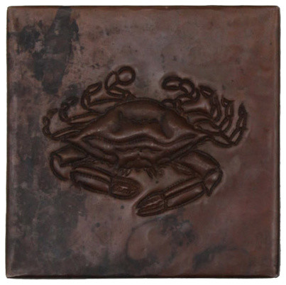 Sea Crab Design Copper Tile