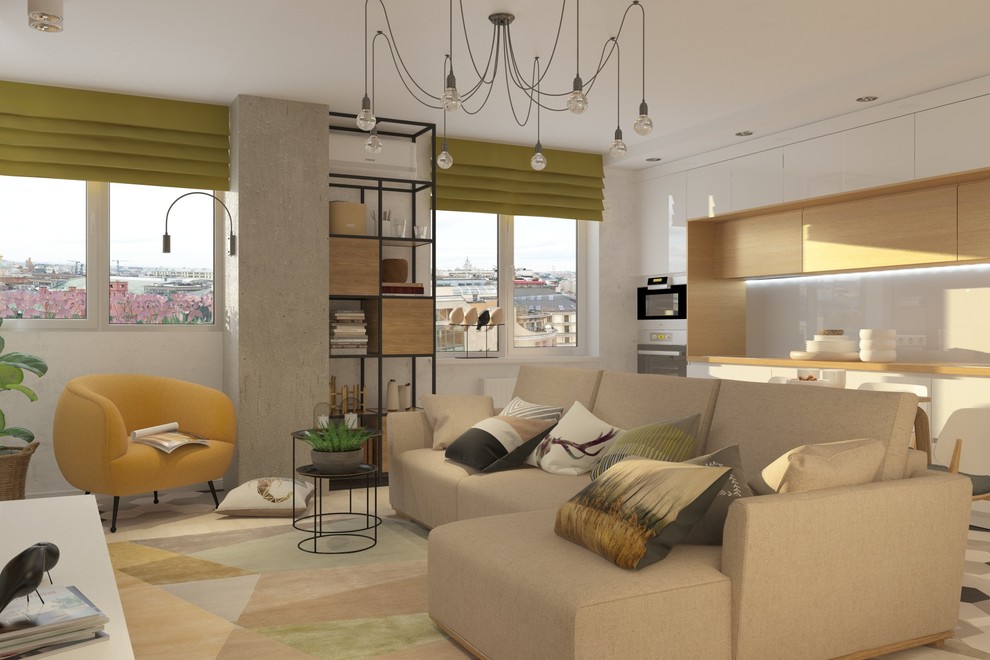 Гостиная-студия для современной молодой семьи