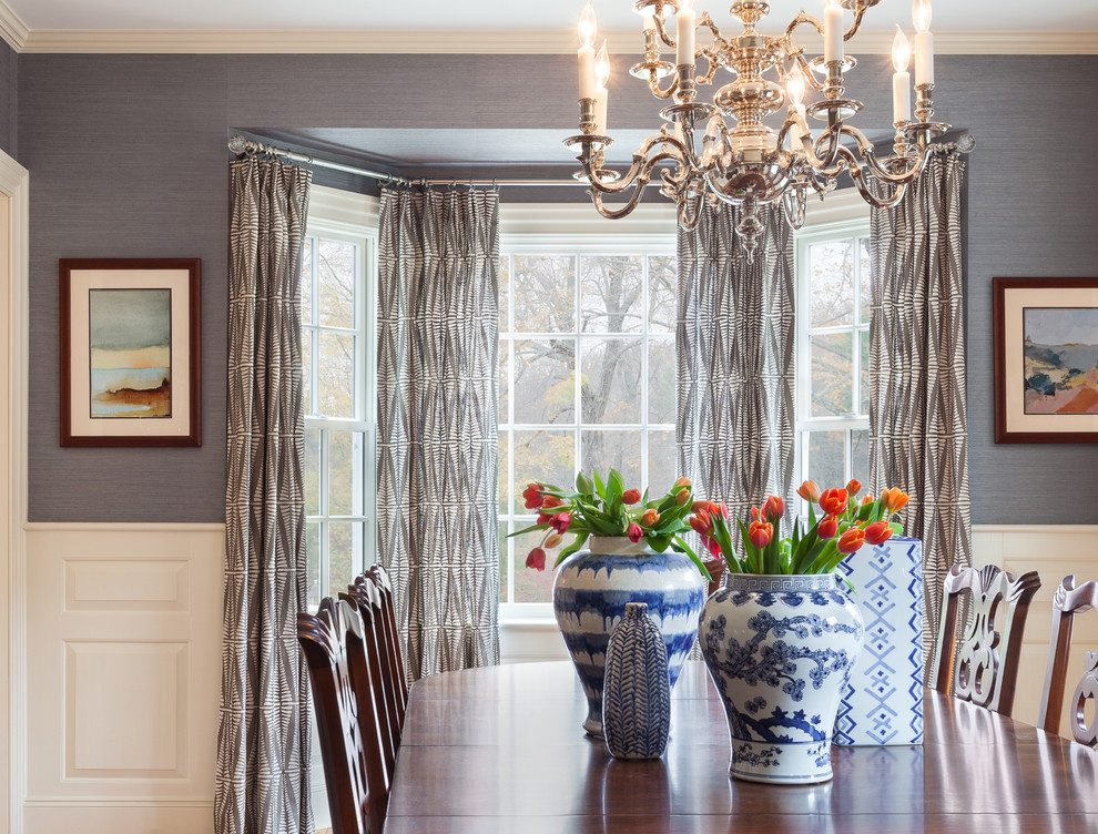 Inspiration for a traditional dining room in Boston.