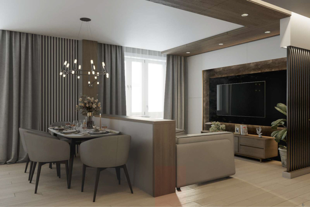 кухня-гостиная в квартире 60 метров