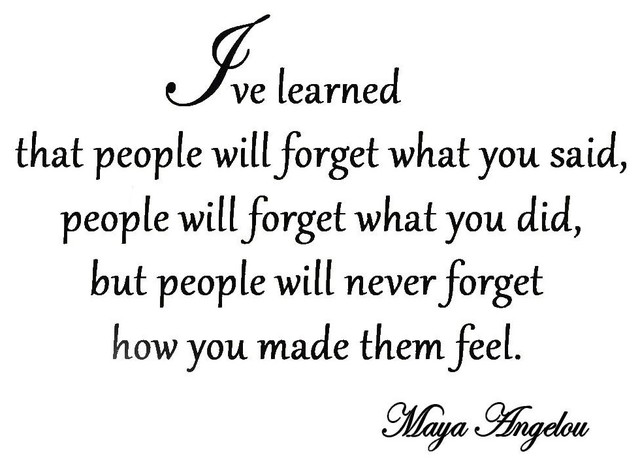 Maya Angelou Quote People Will Forget Vwaq I've Learned That People Will Forget What You've Said Maya Angelou  Wall Art - Contemporary - Wall Decals - By Vwaq | Houzz