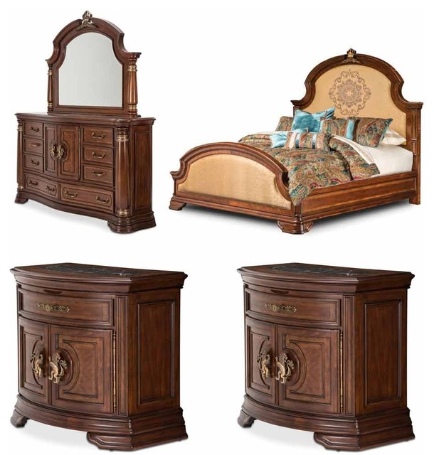 Aico Grand Masterpiece 4 Piece Bedroom Set Eastern King
