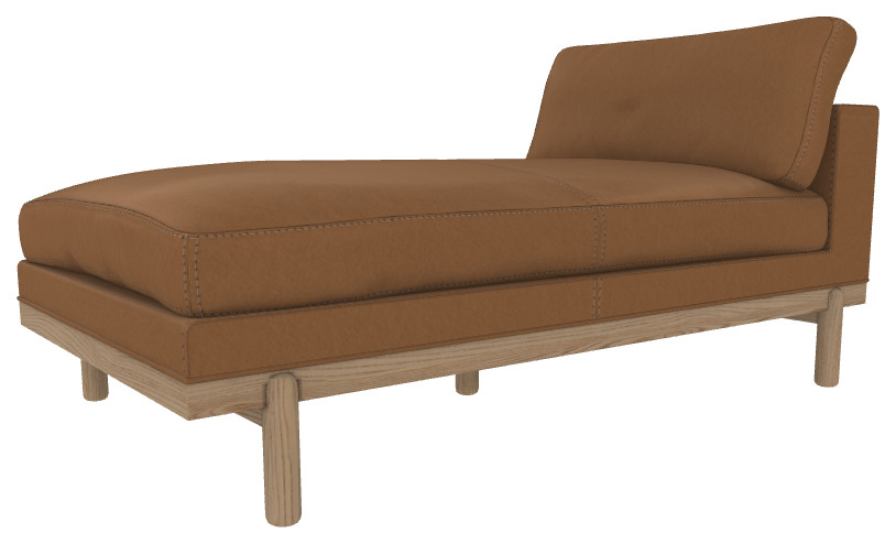 Cantor Leather Chaise, Finish: Dove, Leather: Acorn