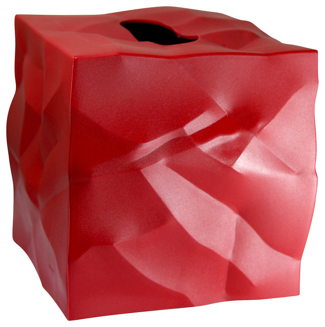 Essey Wipy Cube Tissue Box Holder, Red Modern Tissue Box Holders by Designerliners Inc.