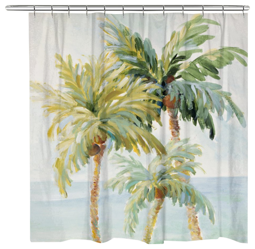 Golden Palm Shower Curtain