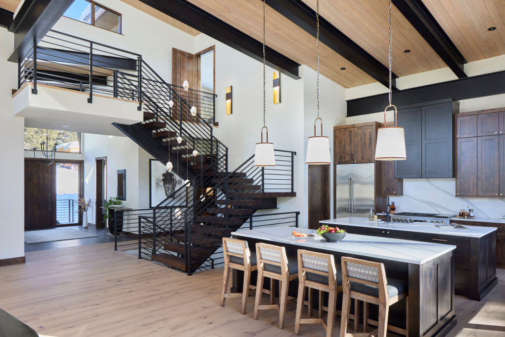 Inspiration for a rustic kitchen remodel in Denver