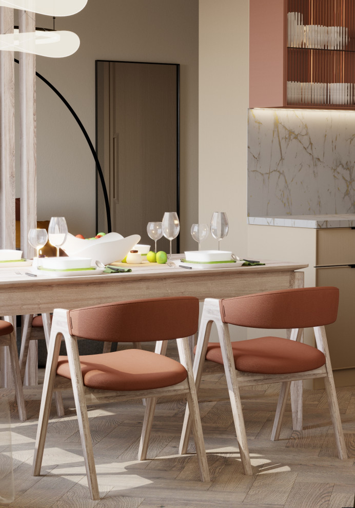 Проект кухни-гостиной для большой семьи