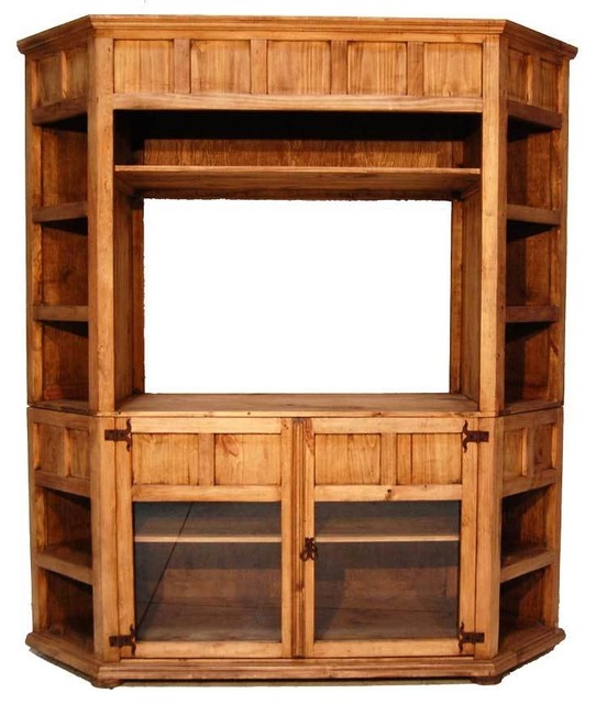 Large Corner TV Bookcase Southwestern Bookcases by Million Dollar Rustic