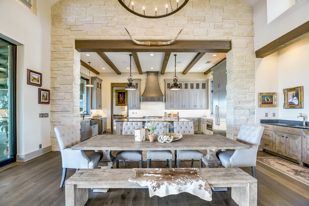 Texas Ranch House in the Hill Country - Farmhouse - Dining Room ...