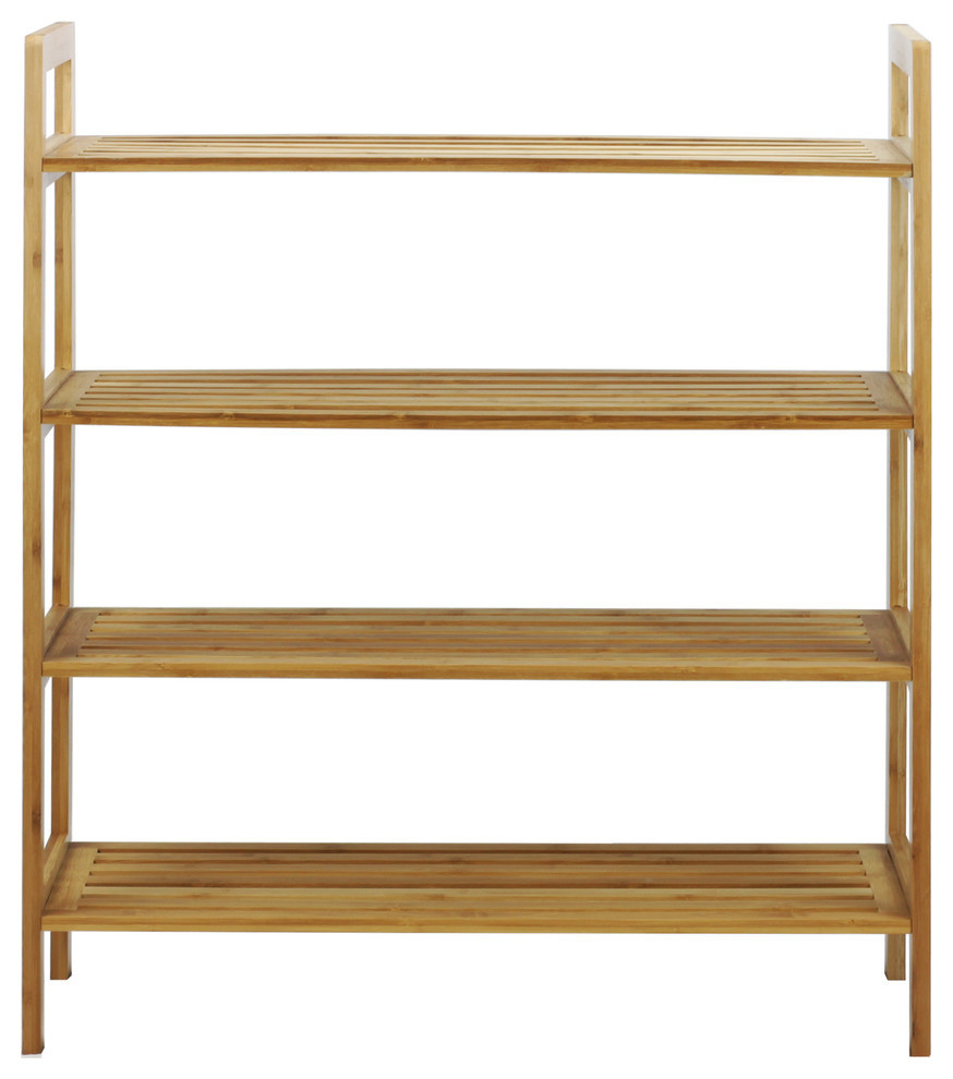 Oceanstar 4 Tier Bamboo Shoe Rack Natural Transitional Shoe Storage By Oceanstar