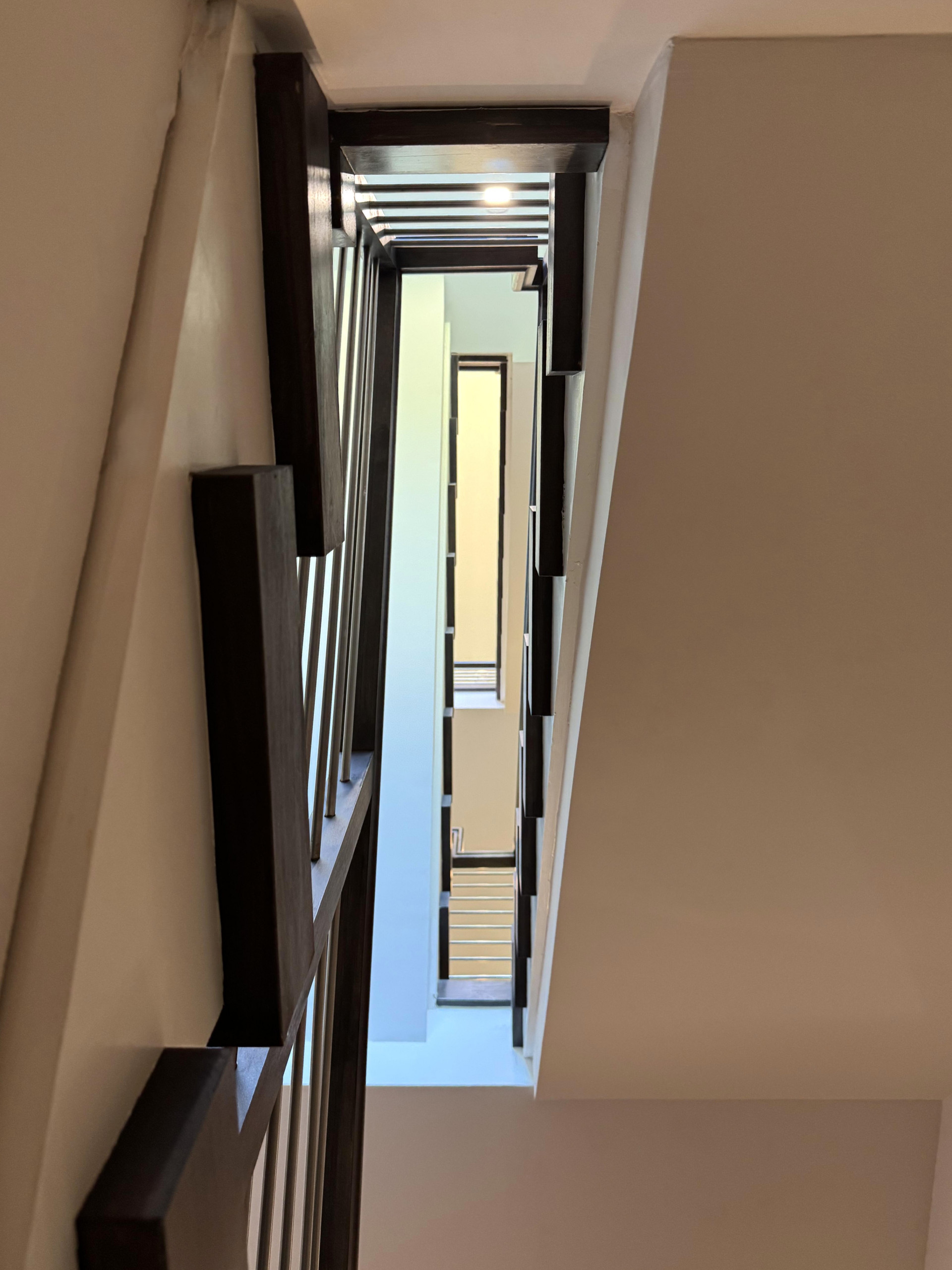 137_Transitional Maple Staircase with Stainless Steel Rail, Clifton, VA 2014
