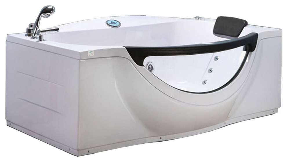 Whirlpool bathtub white 70.8" x 31" hot tub with Heater Jungle Contemporary Bathtubs by
