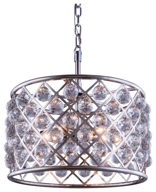 1206 Madison Collection Pendent Lamp, Clear, Polished Nickel