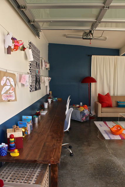 Garage Conversion Into Playroom Contemporary Shed Los