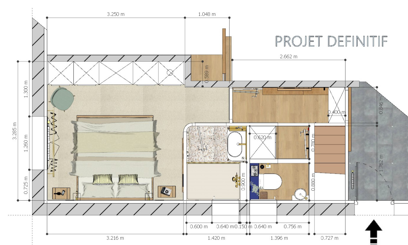 Suite parentale éco-renovée dans une maison des années 70
