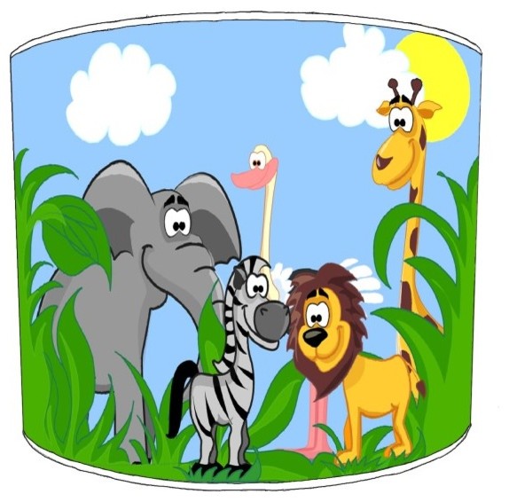 Cartoon Jungle Animals Childrens Lampshade For A Ceiling Light Cartoon Jungle Animals Childrens Lampshade For A Ceiling Light 20 Cm