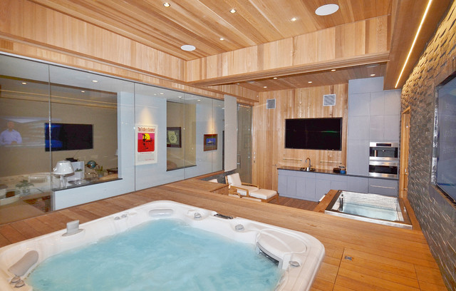 Saunas Contemporary Swimming Pool Hot Tub New York