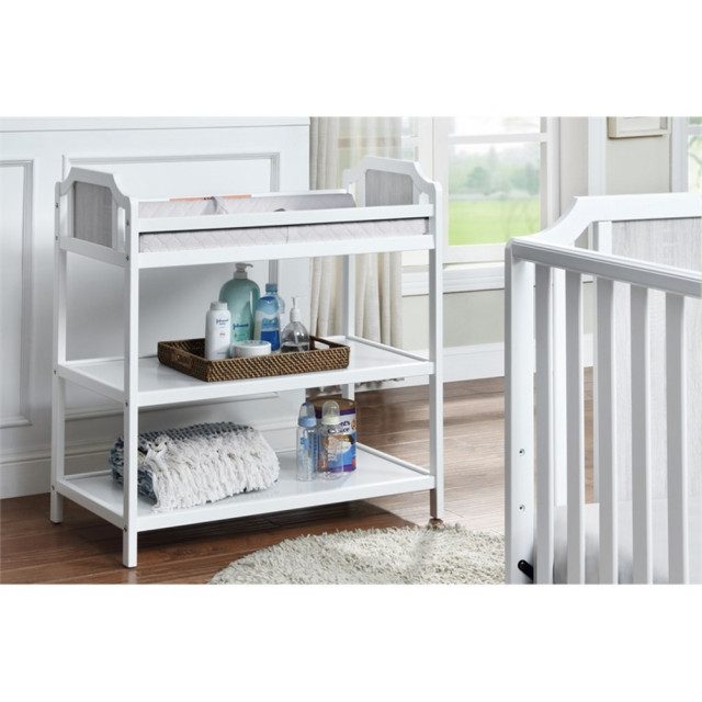 Suite Bebe Brees Contemporary Wood Changing Table in White/Graystone ...