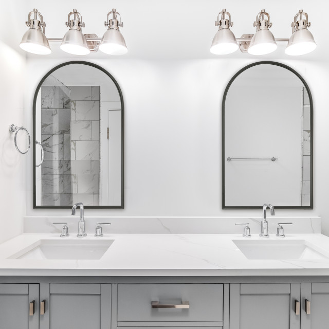 39" Transitional Black Arch Mirror - Transitional - Bathroom Mirrors ...
