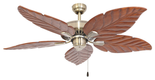 52 Punta Cana Aged Brass Indoor Ceiling Fan With Remote Control