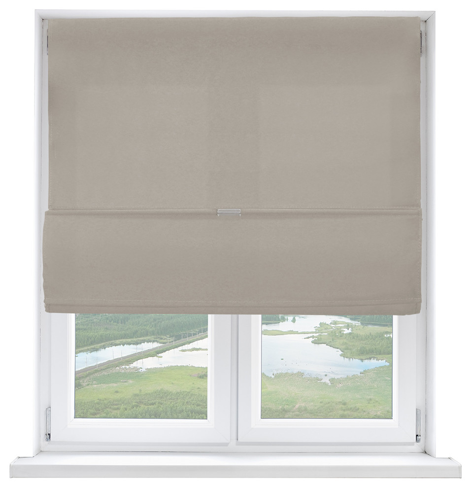Cordless Roman Shades, Privacy Fabric Contemporary Roman