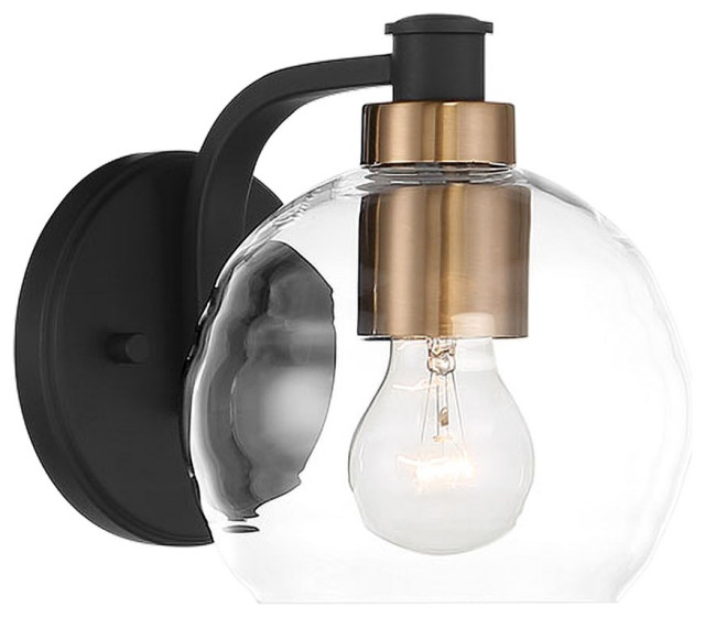 Minka Lavery Keyport 1LT Bath Vanity 4911653 Sand Coal W/ Brushed Brass Transitional