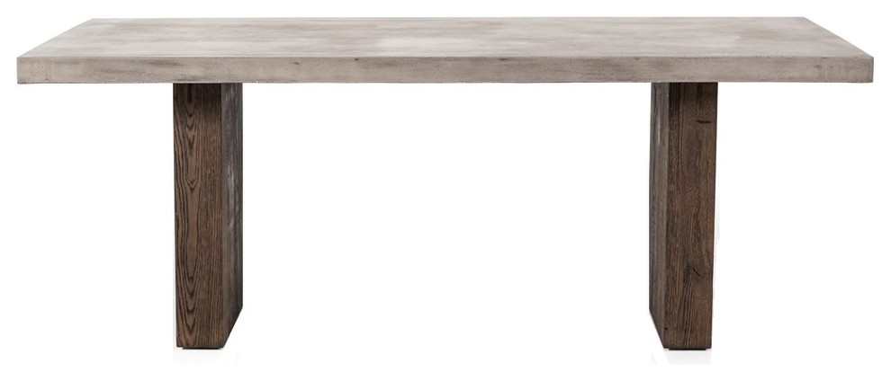 Modrest Rime Modern Concrete and Oak Dining Table