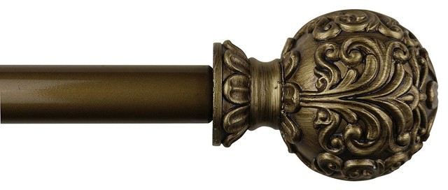 1 Scroll Ball Adjustable Curtain Rod Traditional Curtain Rods