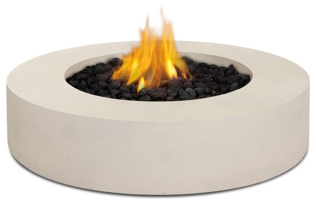 Real Flame Mezzo Round Propane Fire Pit, Antique White