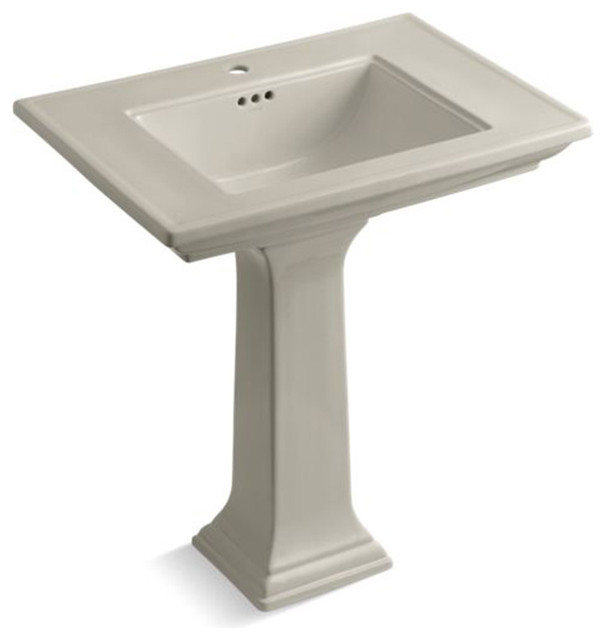 Kohler Memoirs Stately 30" Pedestal Bathroom Sink, Single Faucet Hole