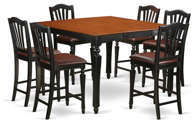 36 Square Counter Height Pub Set Table In Black And Cherry Finish Furniture Home Bar Furniture Brilliantpala Org