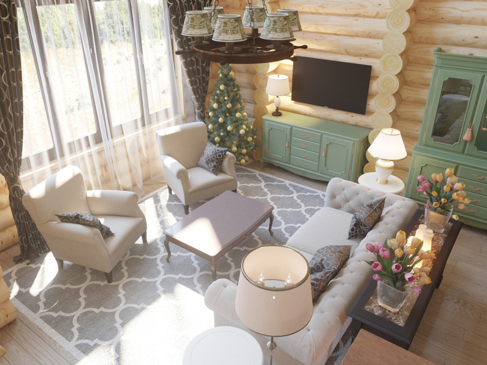 Загородный бревенчатый дом