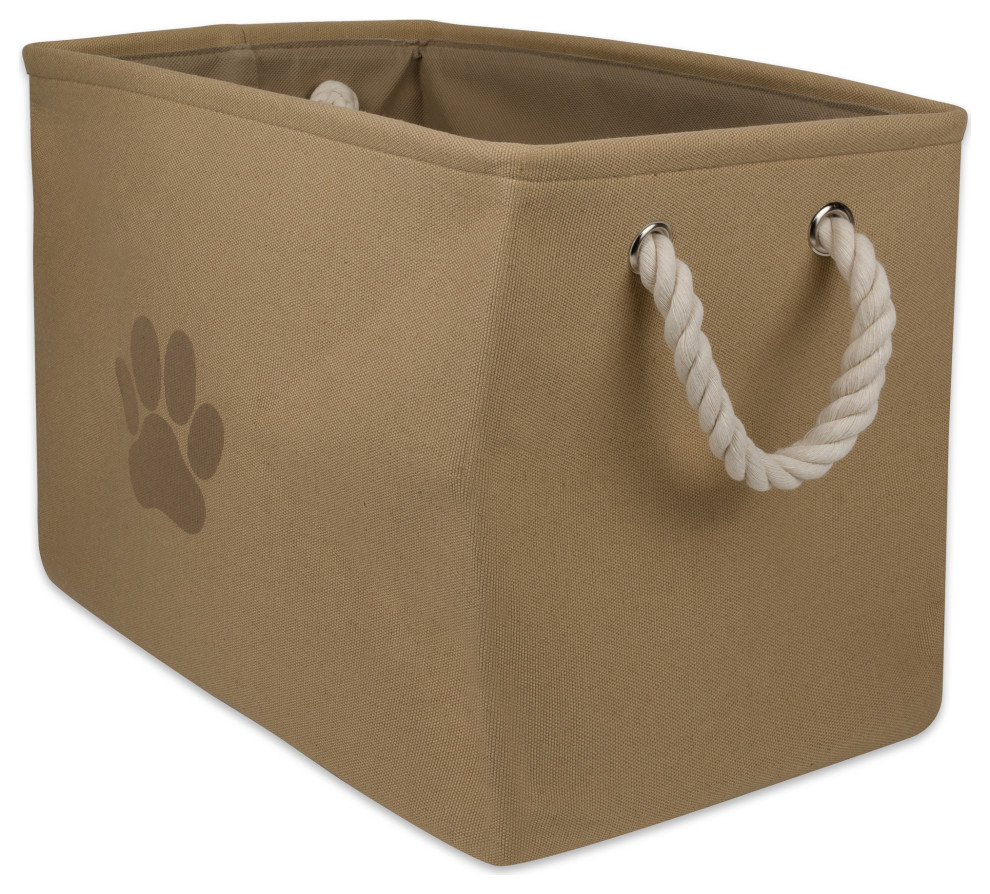 Details about   Design Imports DII Polyester Pet Bin Paw Taupe Rectangle Medium 