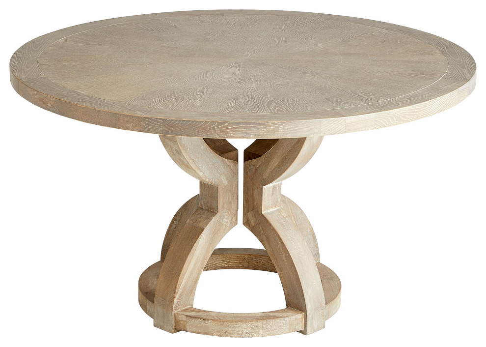 Zeno Dining Table, Washed Oak Farmhouse Dining Tables by CYAN